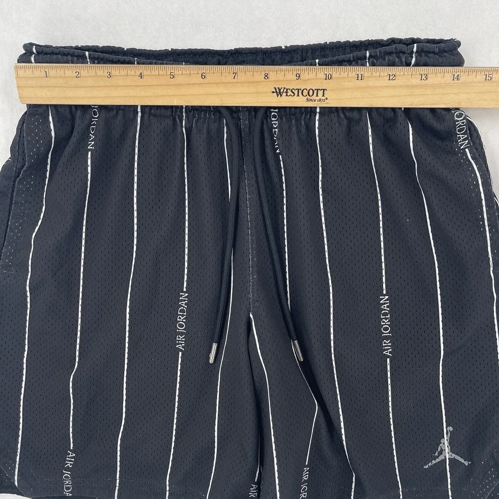 Jordan Essential Printed Shorts Mens S Black Basketball Pinstripes Mesh Retro